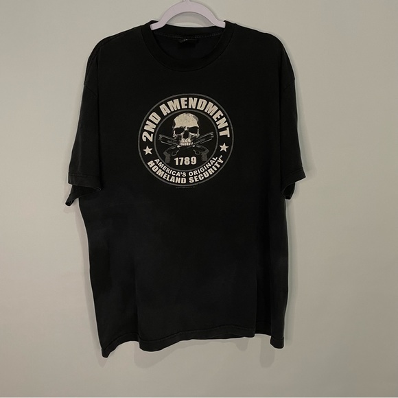 Hot Leathers '2nd Amendment America's Original Homeland Security' Black T-Shirt - Picture 3 of 5